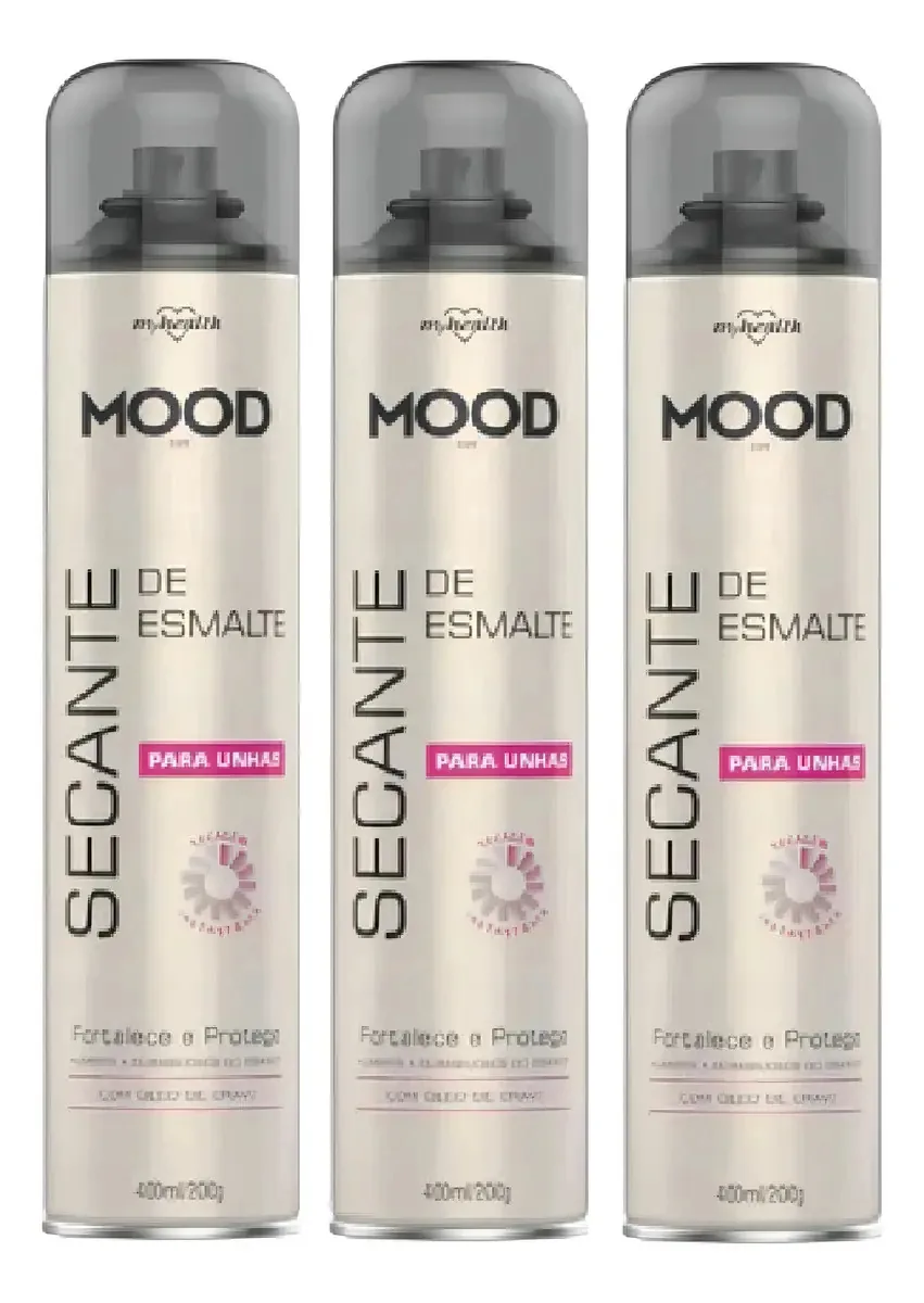 Mood Secante De Esmalte Para Unhas 400ml Kit 3un