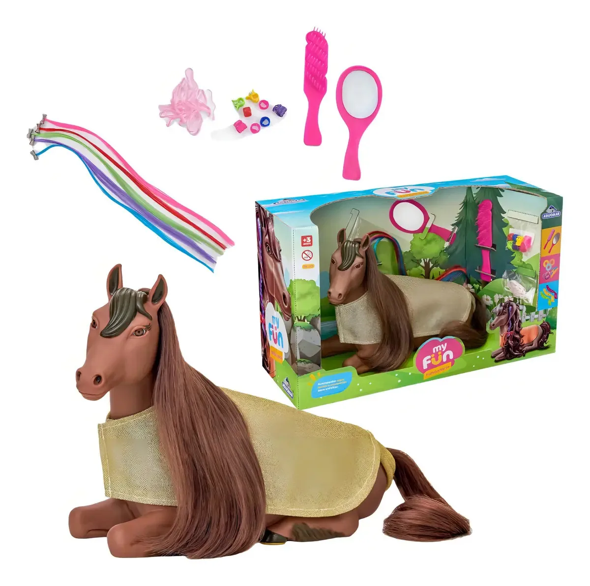 Boneco Cavalo para Pentear com Acessórios e Apliques Coloridos