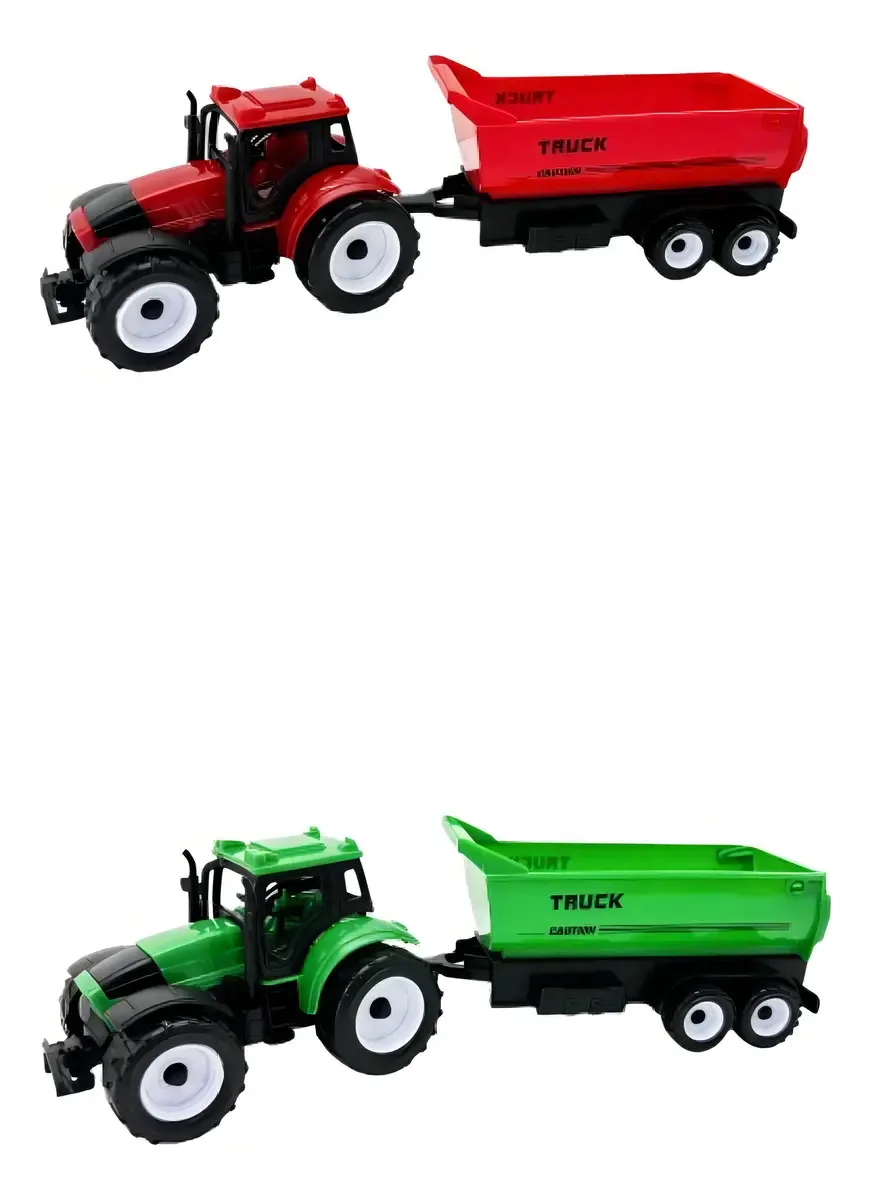 Trator Brinquedo Com Fricção Caçamba 30cm Adijomar Vermelho
