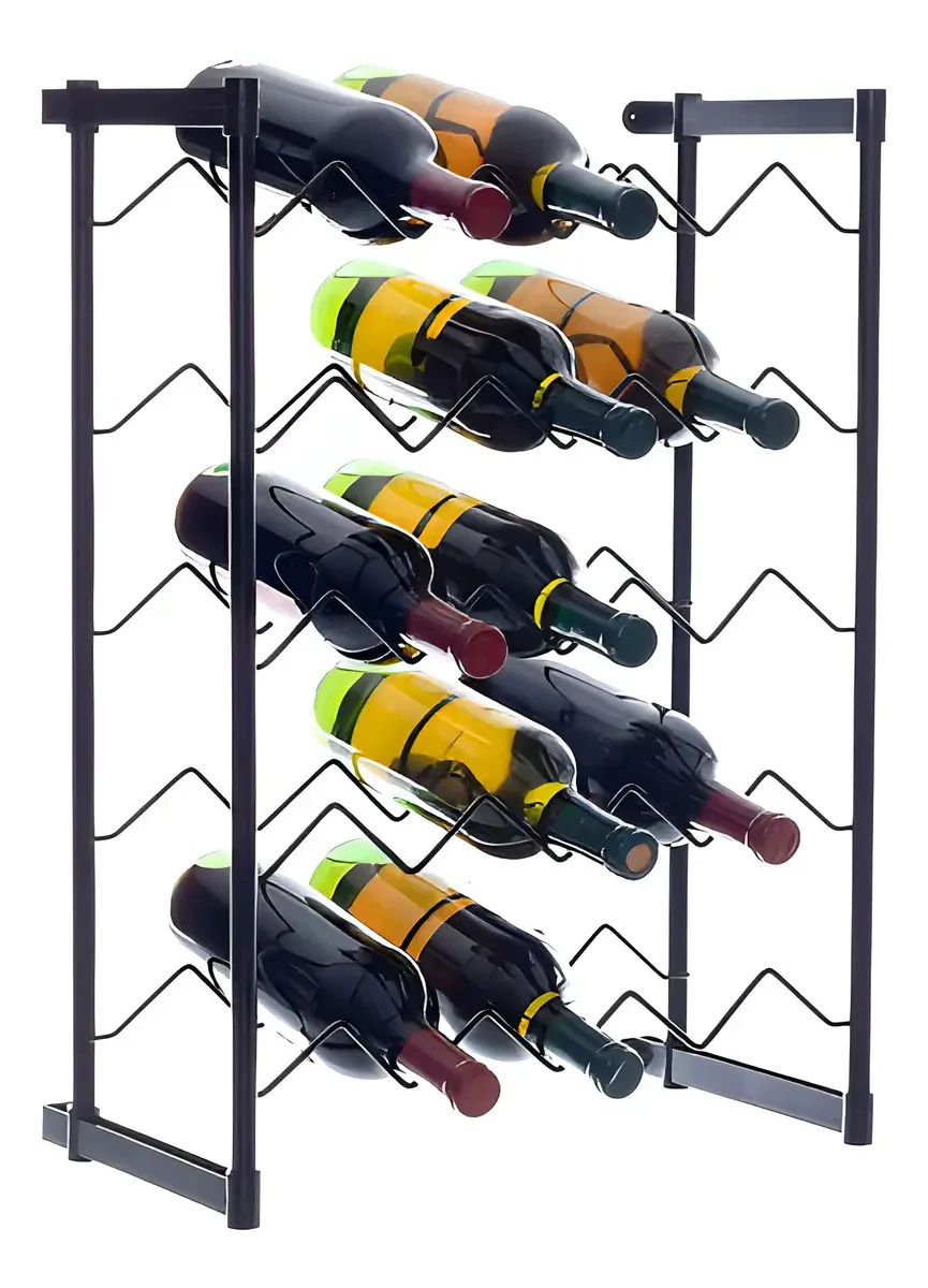 Adega Preto Metaltru Para 20 Garrafas de Vinho Aço Inoxidável