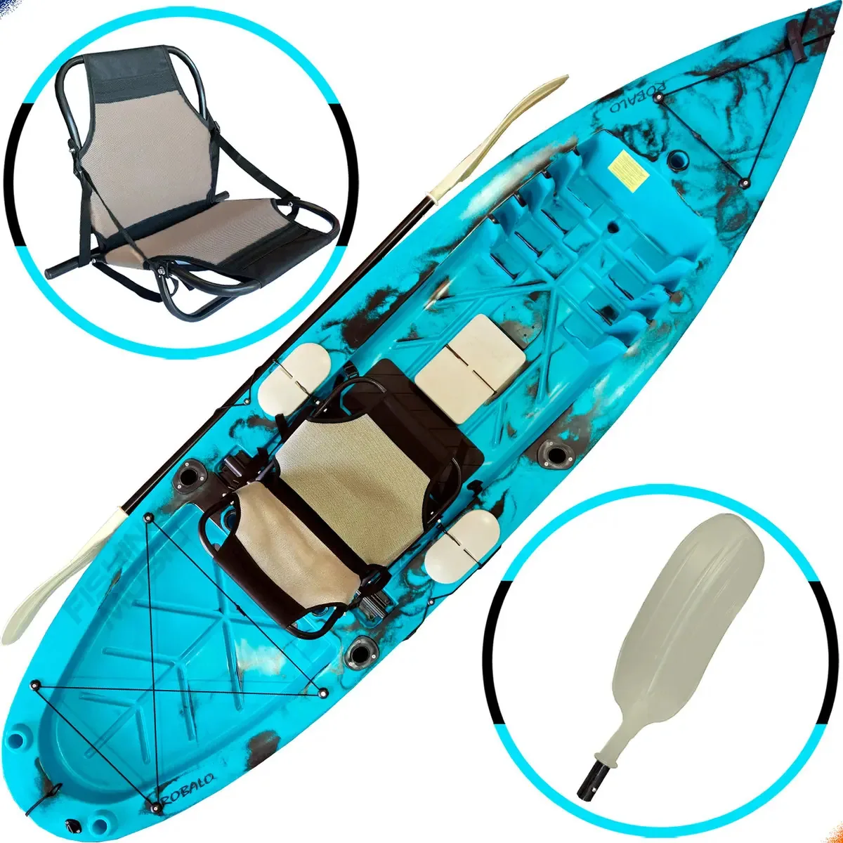 Caiaque De Pesca Robalo Light Com Cadeira E Remo Cor Azul Neon