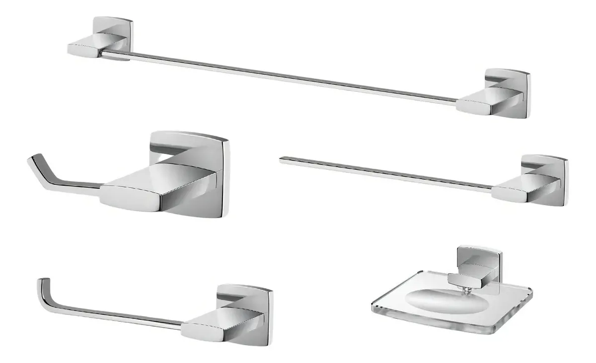Kit Acessórios Para Banheiro Aço Inox Tigre - Linha Goa