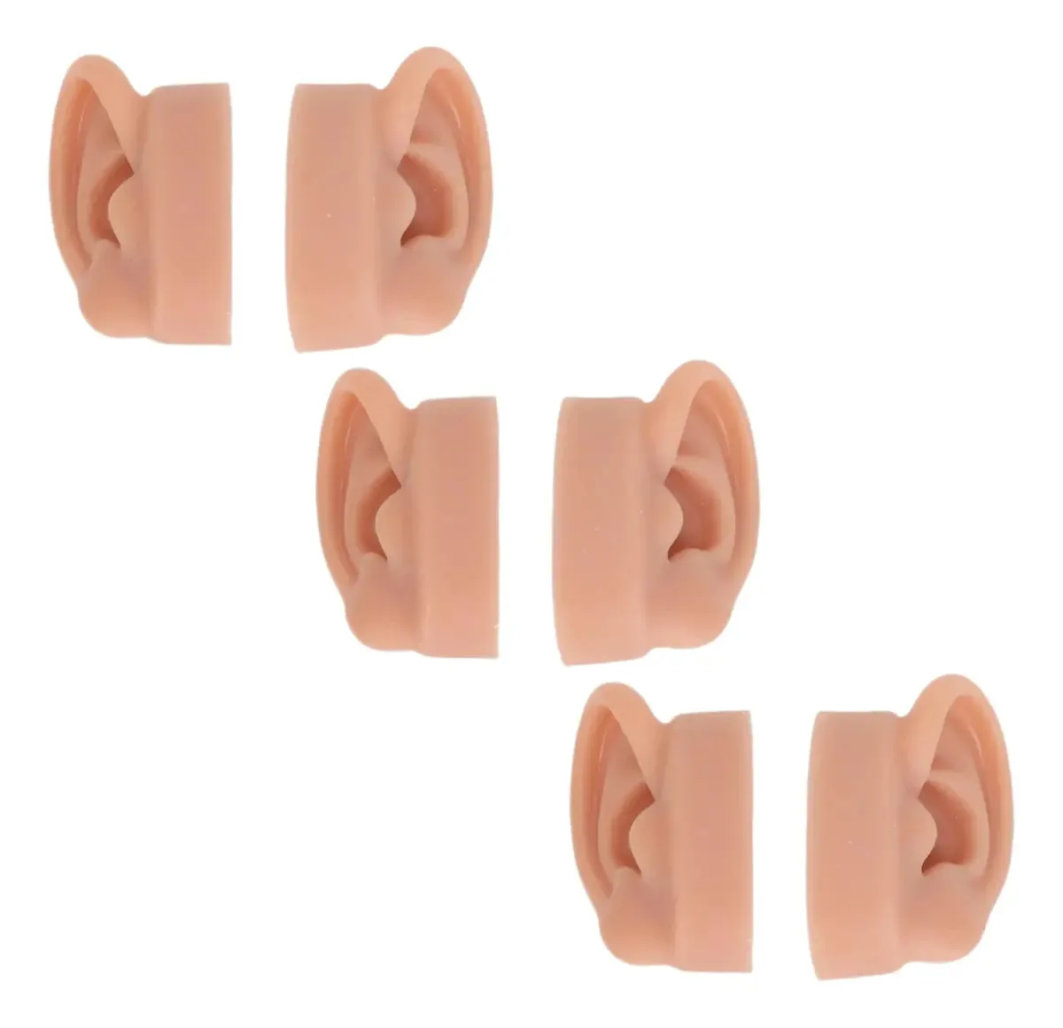 Kit 6 Orelha Silicone Direita Esquerda Auriculoterapia