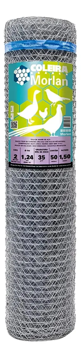 Tela Hex.coleira Bca 2bwg 18x1,50