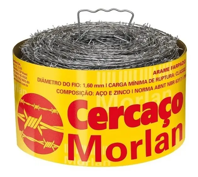 Arame Farpado Cercaço 500m Morlan Torção Alternada Galvanizado