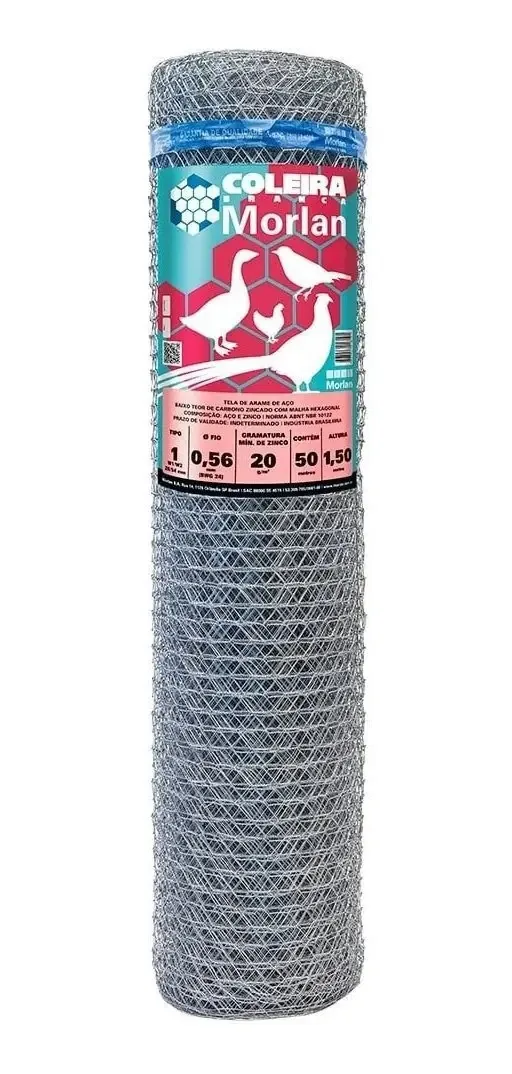 Tela Coleira Branca Para Pinteiro 1x24x1,50m 50m