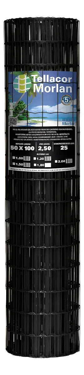Tela Multiuso Revestida Pvc Tellacor 2,0x25m Morlan Cor Preto