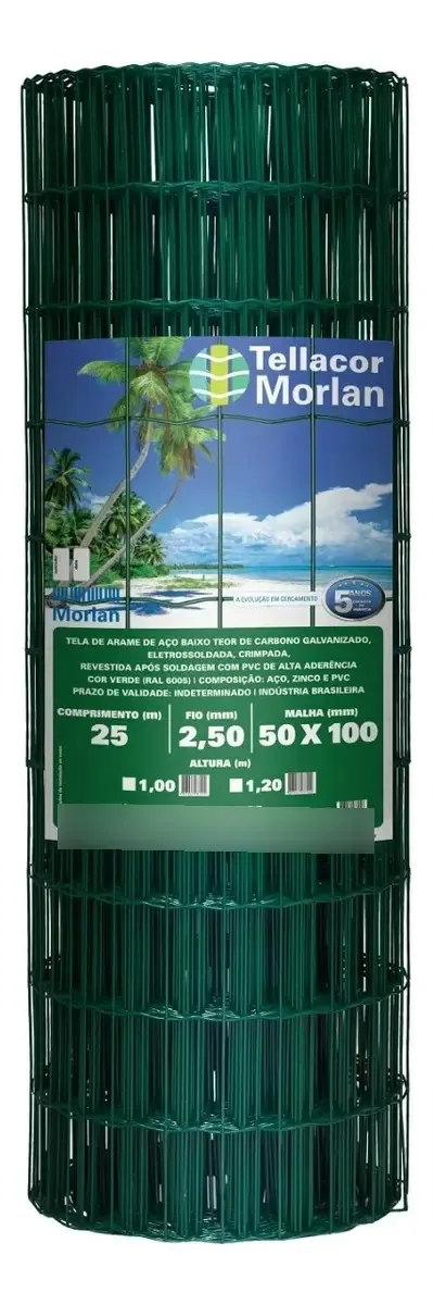 Tela Multiuso Revestida Pvc Tellacor 1,8x25m Morlan Cor Verde