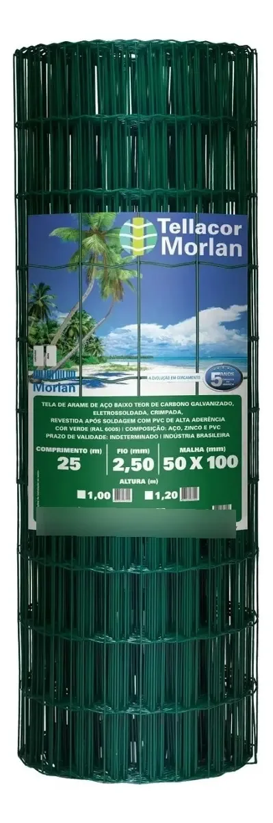 Tela Multiuso Revestida PVC Tellacor Morlan Reforçada Verde 2,0x25m