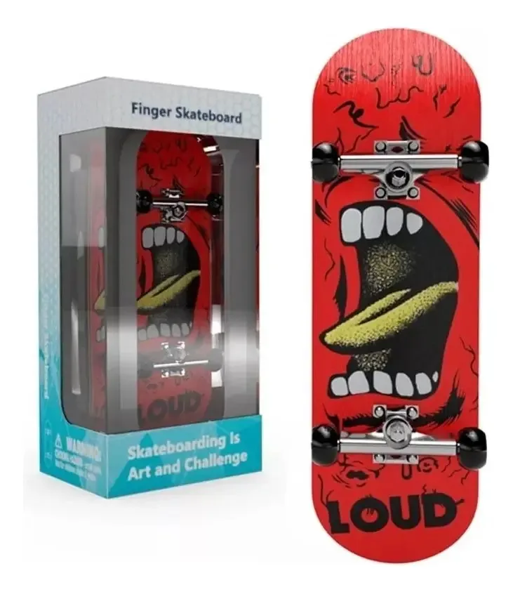 Skate De Dedo Profissional - Finger Skateboard Rodas Preto Skate Vermelho
