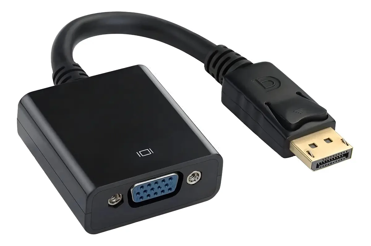 Cabo Adaptador DisplayPort para VGA de 15 cm, para Monitores e Projetores