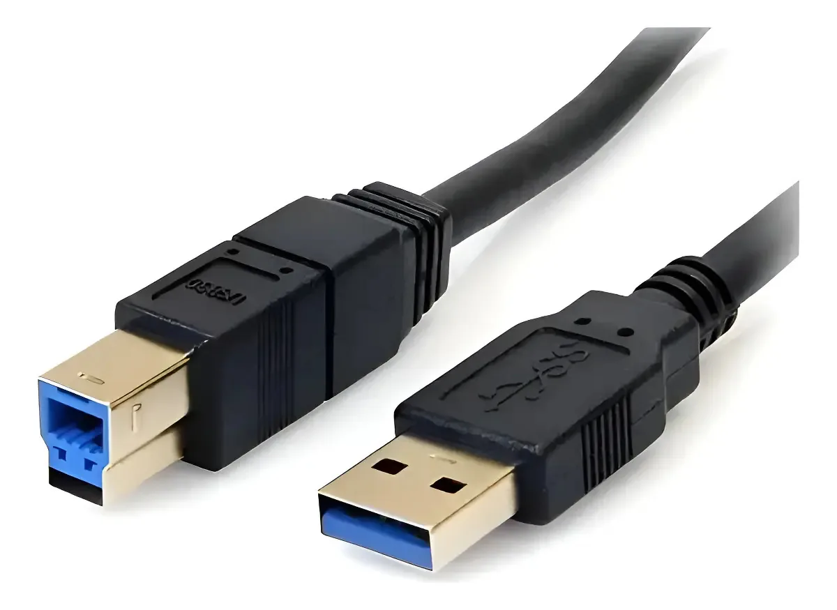 Cabo USB 3.0 1.8m MD9 Preto para Impressora Scanner Periféricos