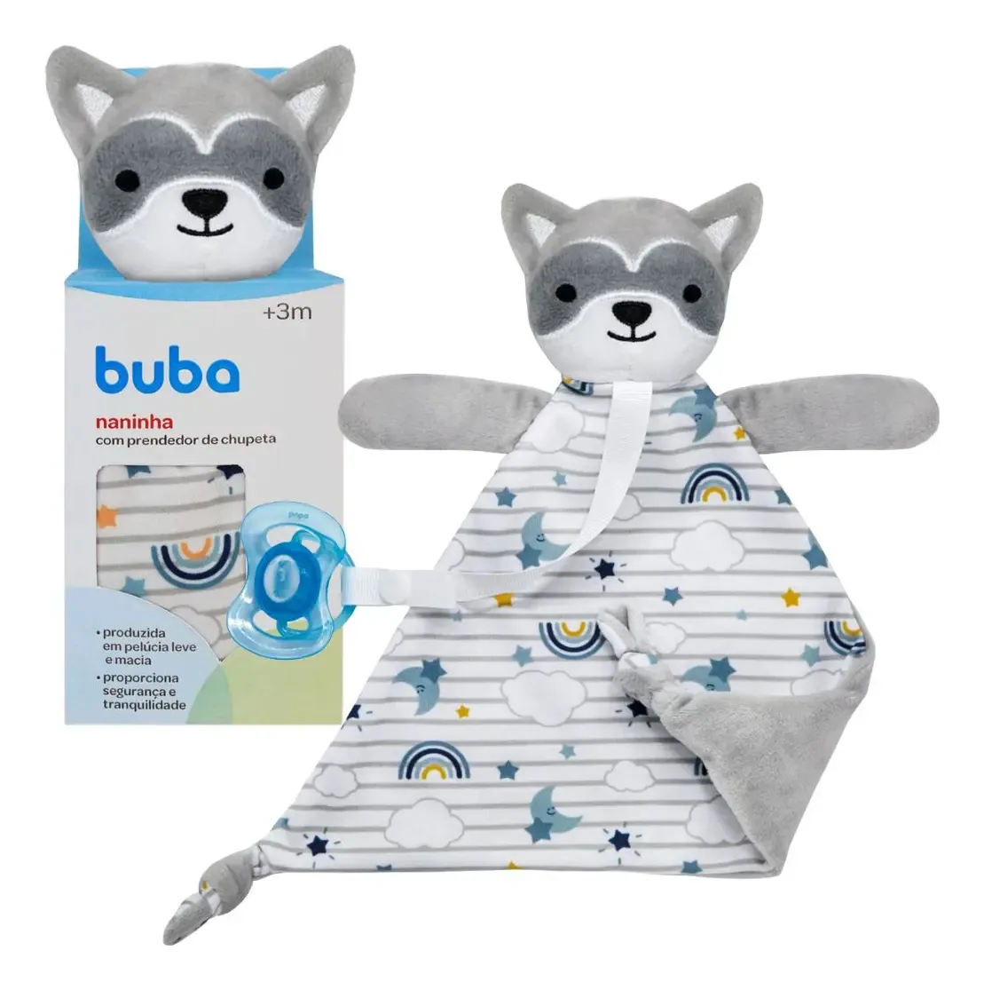 Naninha Com Prendedor De Chupeta Guaxinim 14562 - Buba