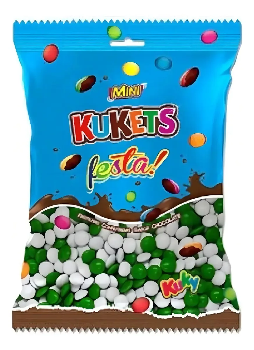 Choc Kukets Mini Festa Bco Verde 500g