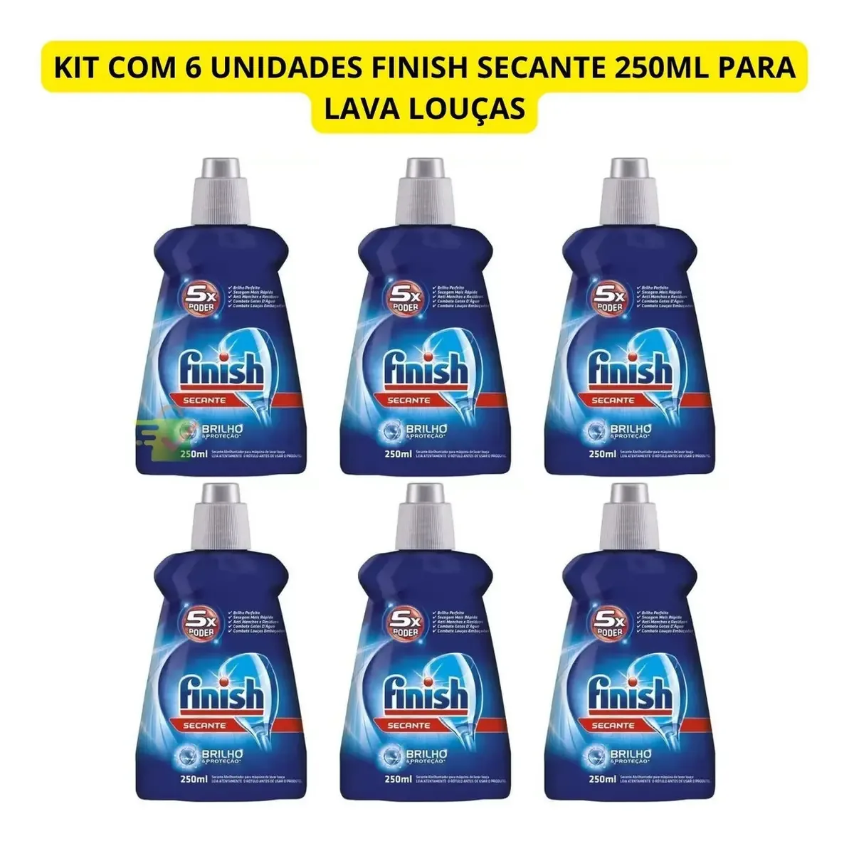 Kit 6 Finish Secante Abrilhantador Lava-louças Original -nfe