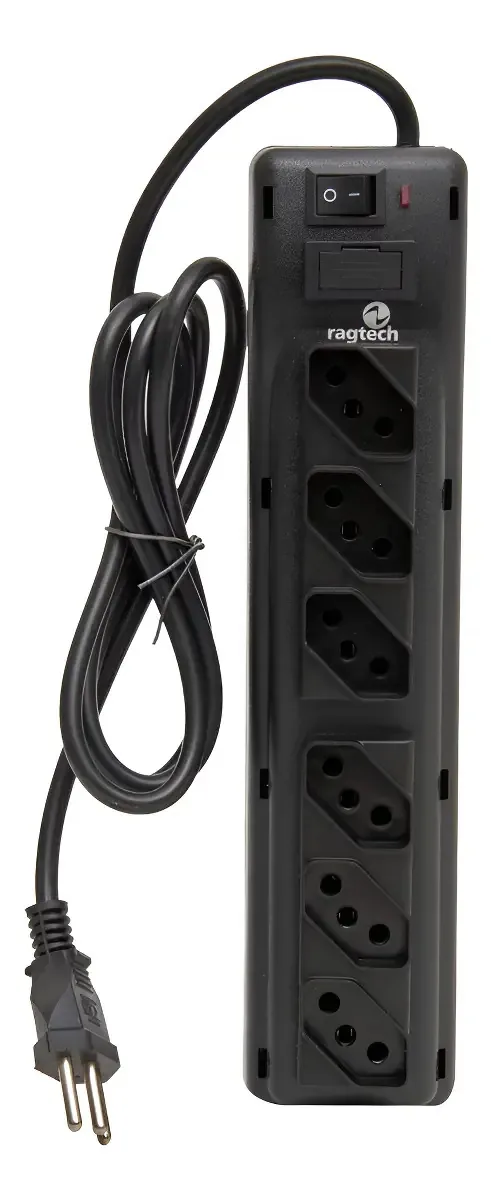 Protetor Eletrônico Ragtech 6 Tomadas Black