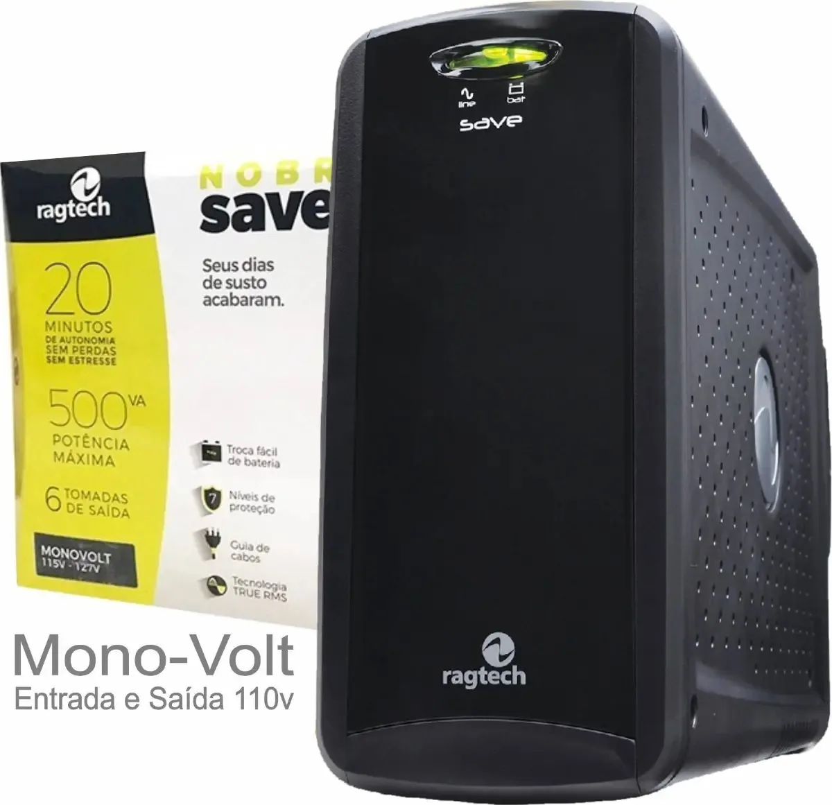 Nobreak Ragtech Save 500va Mono 115v (4117)