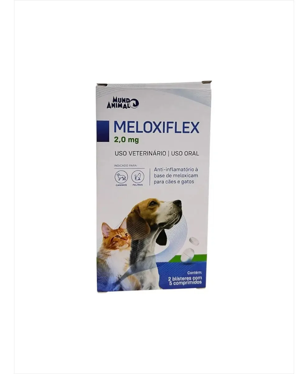 Meloxiflex 2,0mg Para Cães E Gatos Mundo Animal 10 Comprimidos