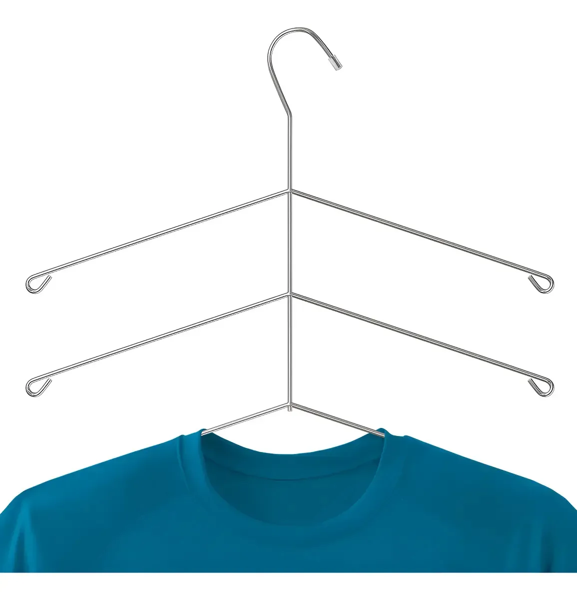 Cabide Cromado Triplo Para Camisas Polo Blusas Guarda Roupas