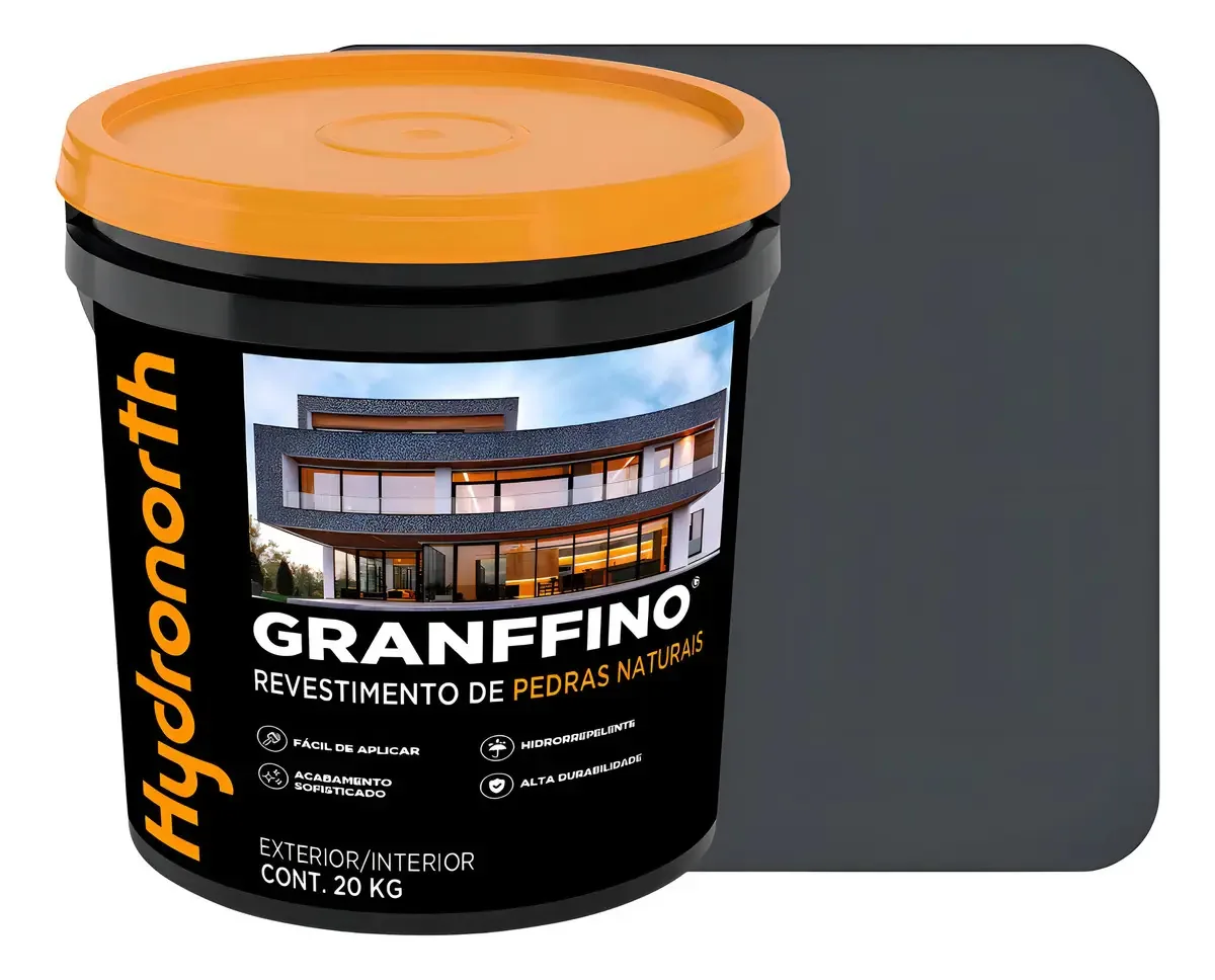 Granffino Revestimento Pedras Naturais 20kg Hydronorth Grafite
