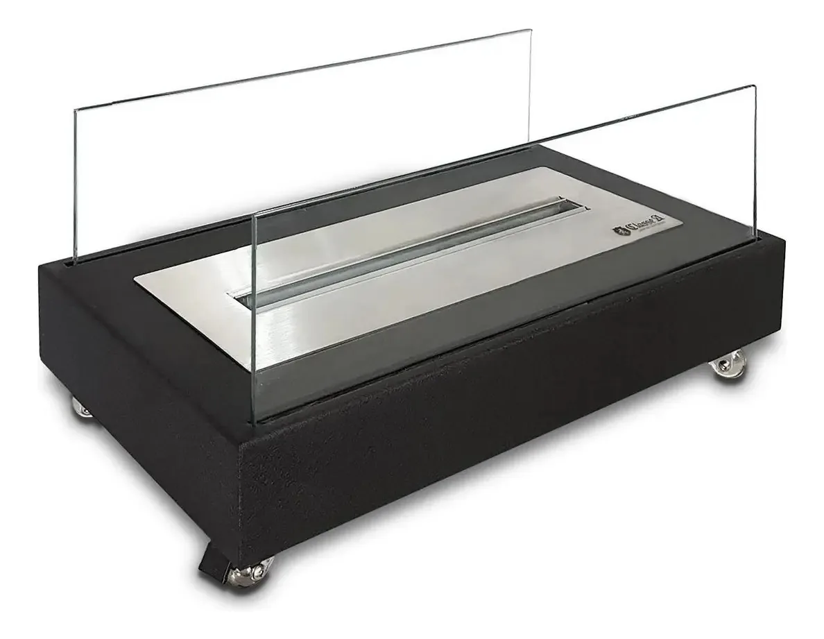 Lareira Eco A Álcool Classe A Portátil Aço Preta 40cm