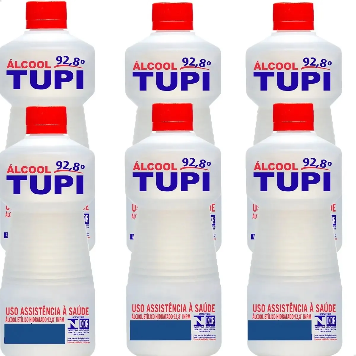 Kit 6 Limpadores Álcool Liquido Multiuso Tupi 92,8 Limpeza Profunda 6 Litros