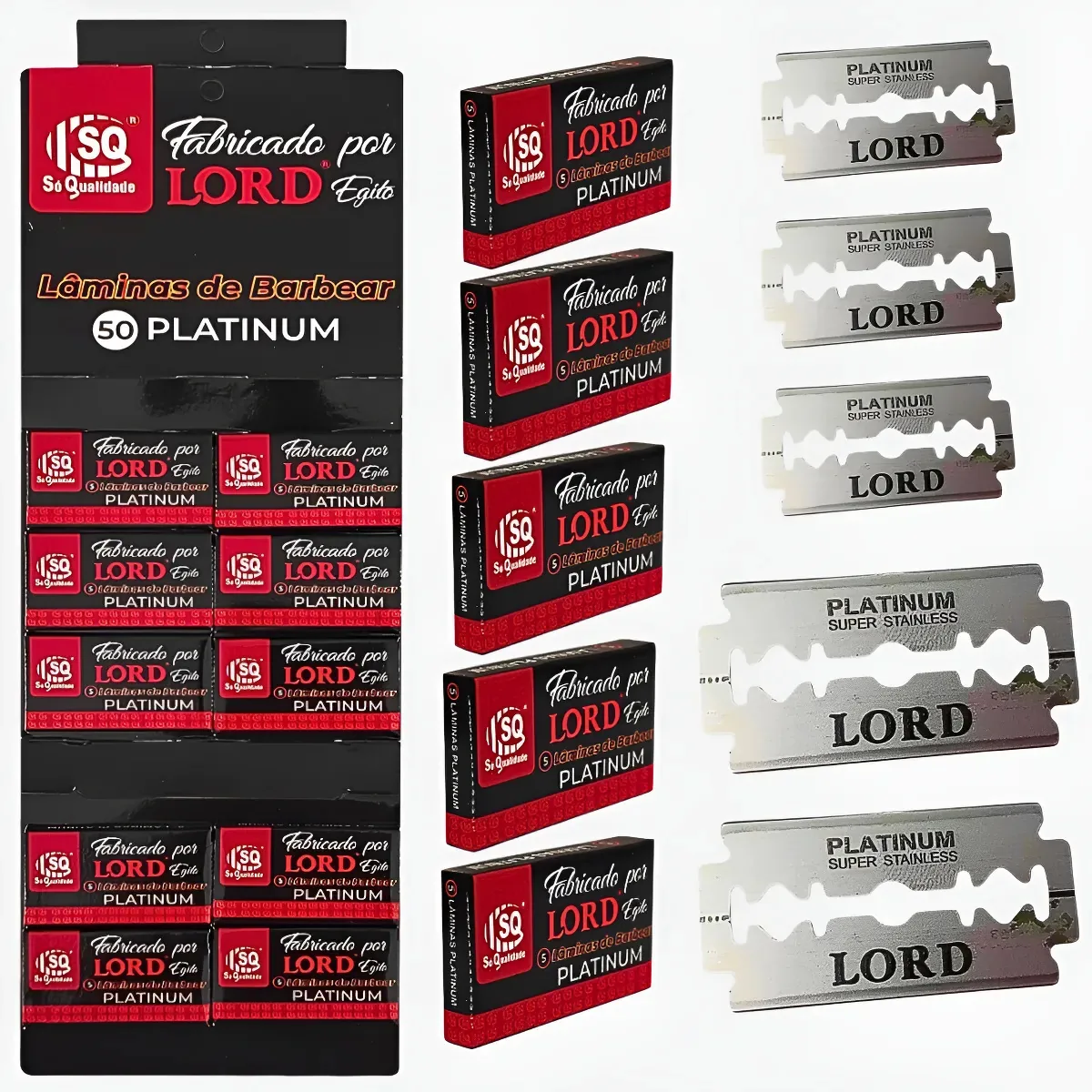 150 Lâminas De Barbear Lord Cartelas Profissional Atacado