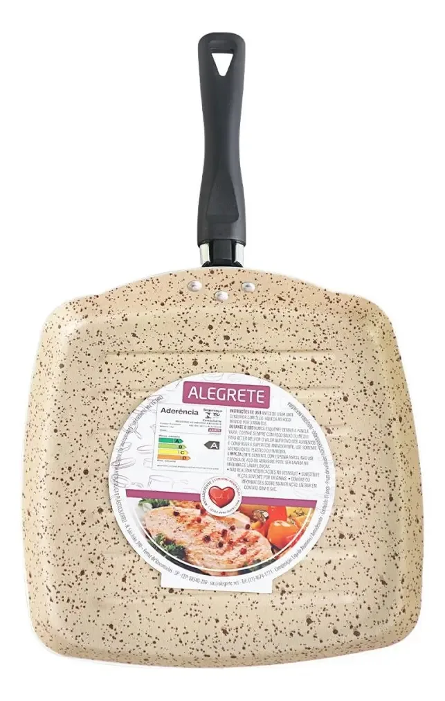 Frigideira Bistequeira Grill Bege Stone