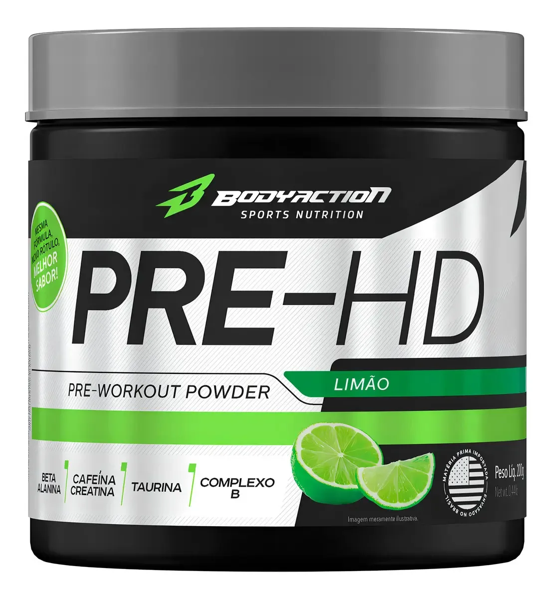 Pre Hd Beta Alanina 200g Pré Treino - Bodyaction Sabor Limão