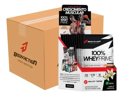 3x Display C/ 10 Sachês 100% Whey Prime Total 30 Sachês Sabor Baunilha