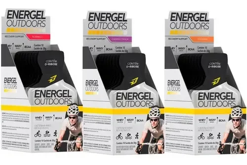 Kit 3x Caixas Gel Energel Outdoors 30 Sachês - Body Action Sabor Variado