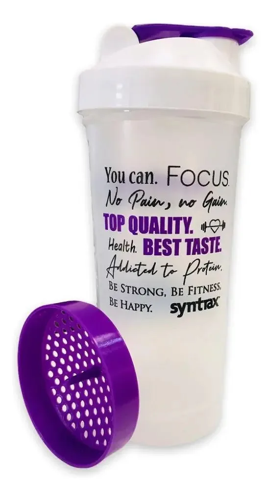 Coqueteleira (600ml) - Transparente Com Roxo