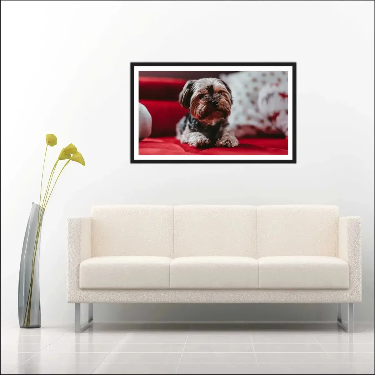 Quadro Decorativo Cão Cachorro Pet Shop Com Moldura