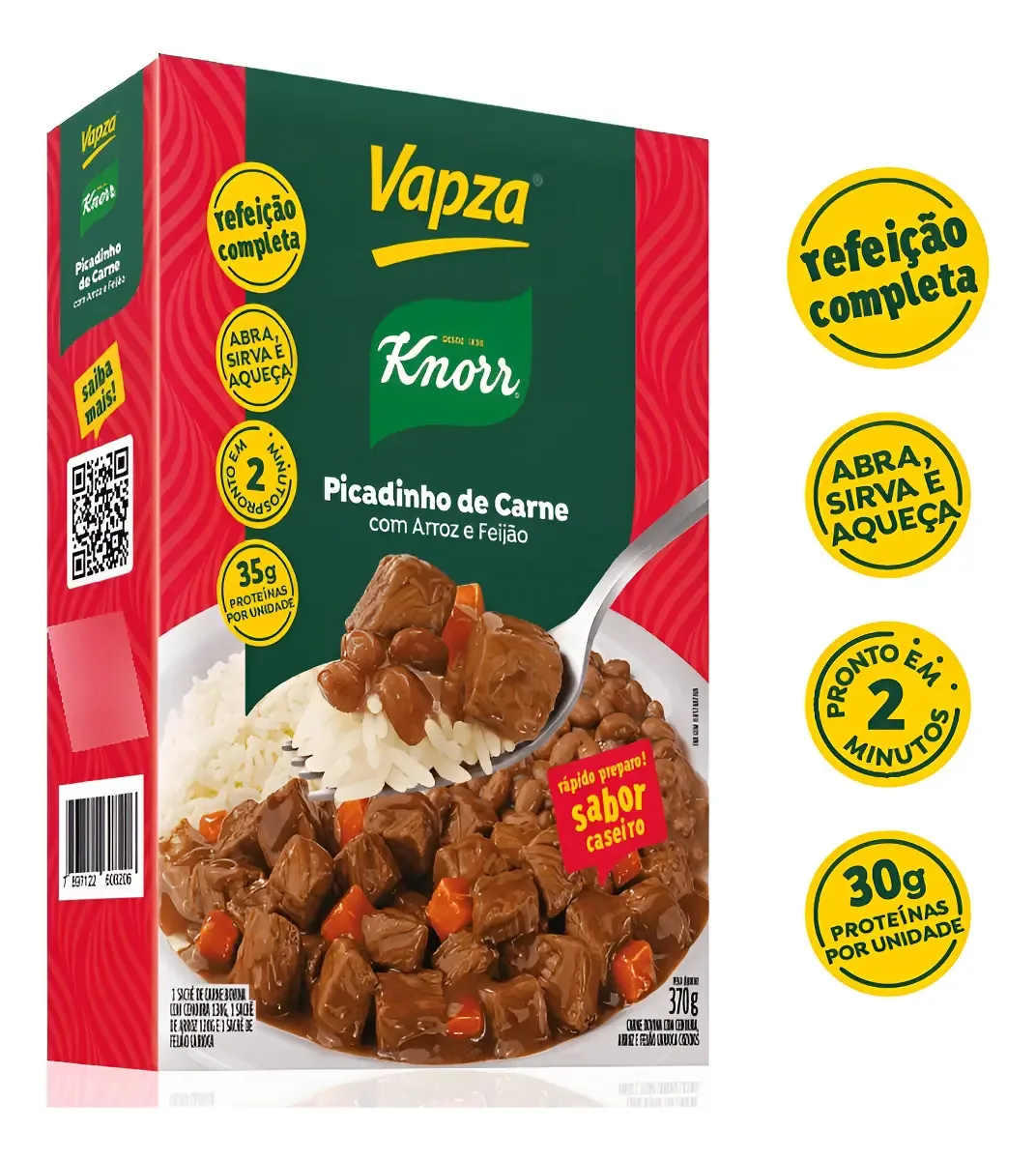 Picadinho De Carne Com Arroz E Feijão 370g Vapza E Knorr