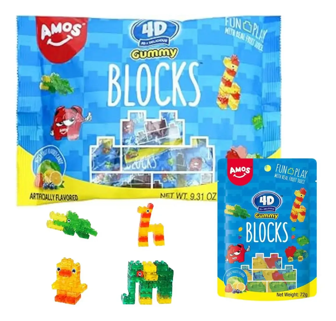 Blocos De Goma 4d 264g Luxo Diversão Guloseimas