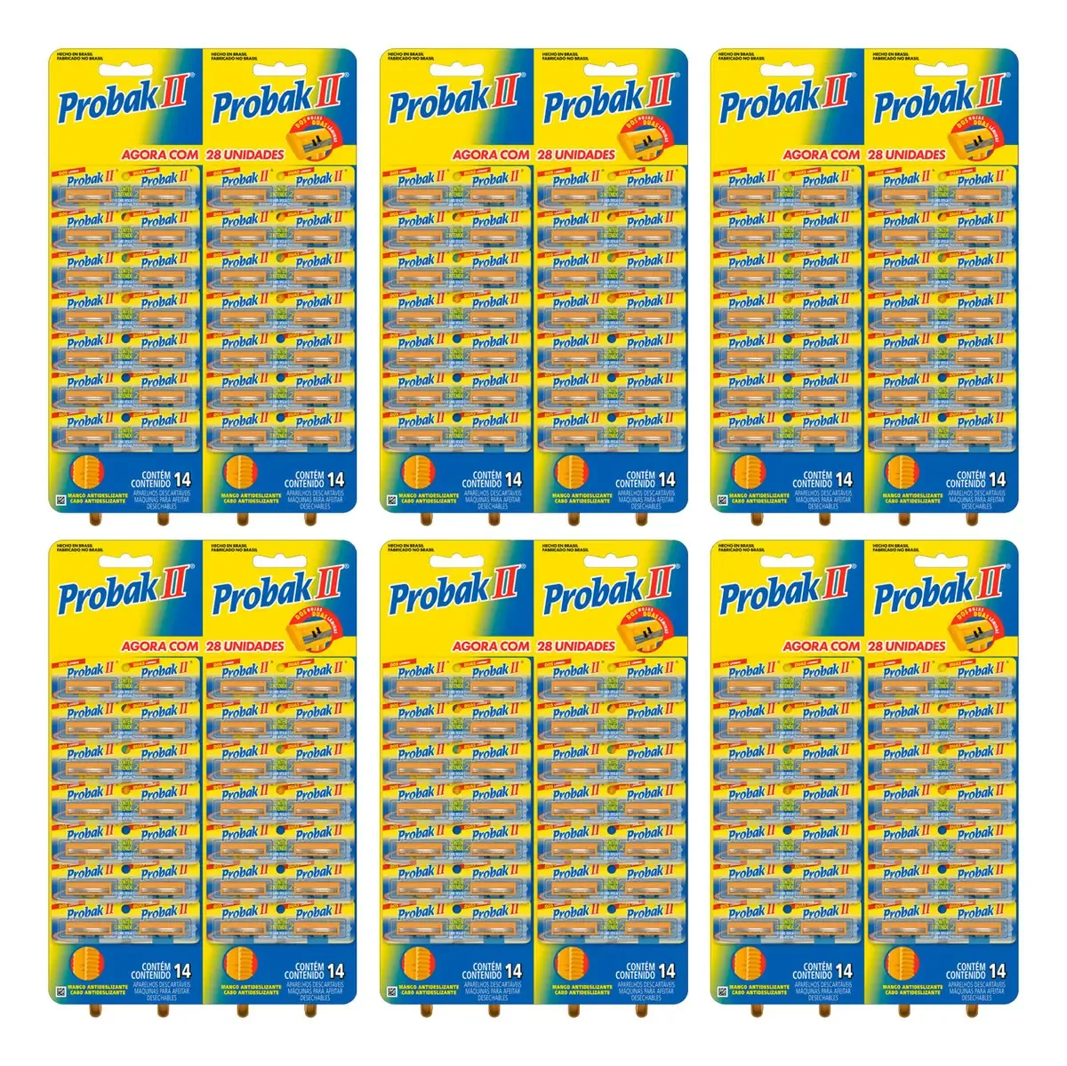 Aparelho De Barbear/depilar Probak Ii 28un - 6 Cartelas