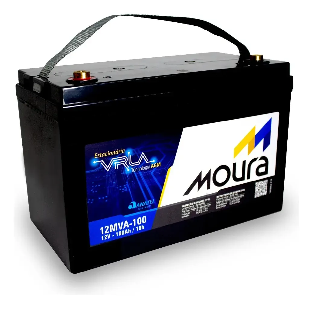 Bateria solar Moura Agm Deep Cycle 12v 100ah