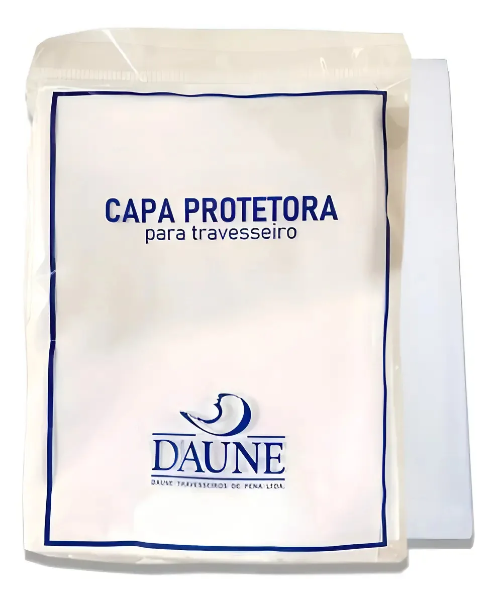Capa Protetora De Travesseiro Impermeabilizada - Sem Ruído Cor Branco Liso