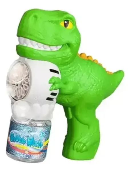 Brinquedo P Criançaspistola D Bolhas Elétrica De Dinossauro Verde