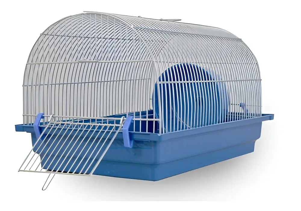 Gaiola Hamster N209 Pequena Zincada Prata Fundo Azul Único