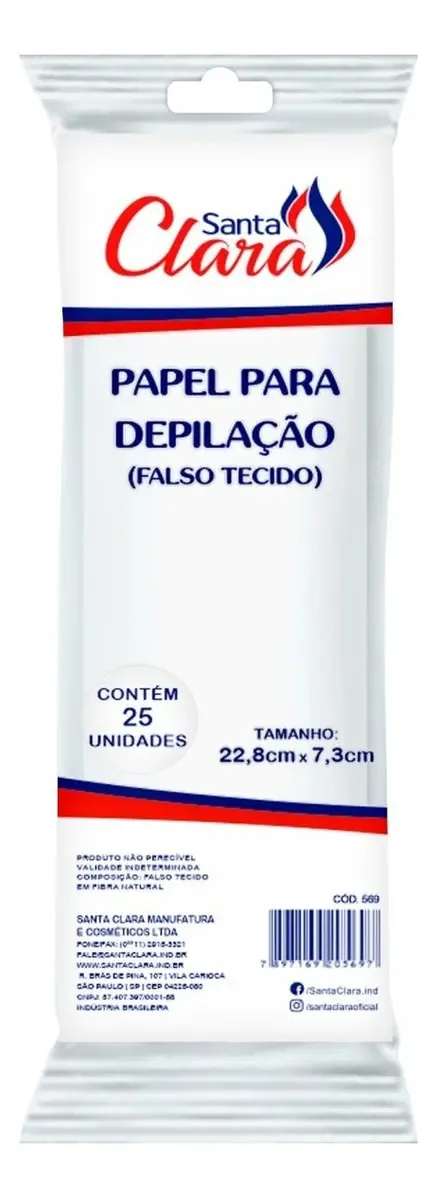 Papel P/ Depilacao Sta Clara C/25un