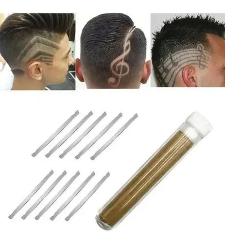 Kit Navalha Com Lâminas De Desenho Para Cabelo Santa Clara 3 Un