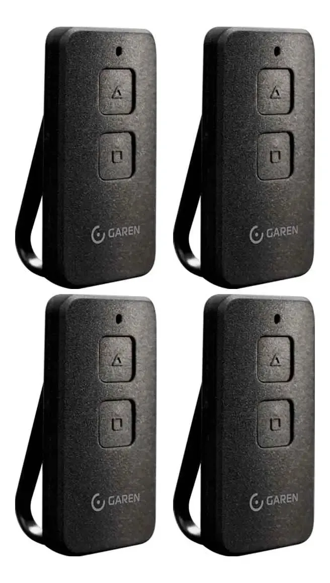 Kit 4 Controles Remotos Tx Max Alcance 100m Garen 2 Botões Cor Preto