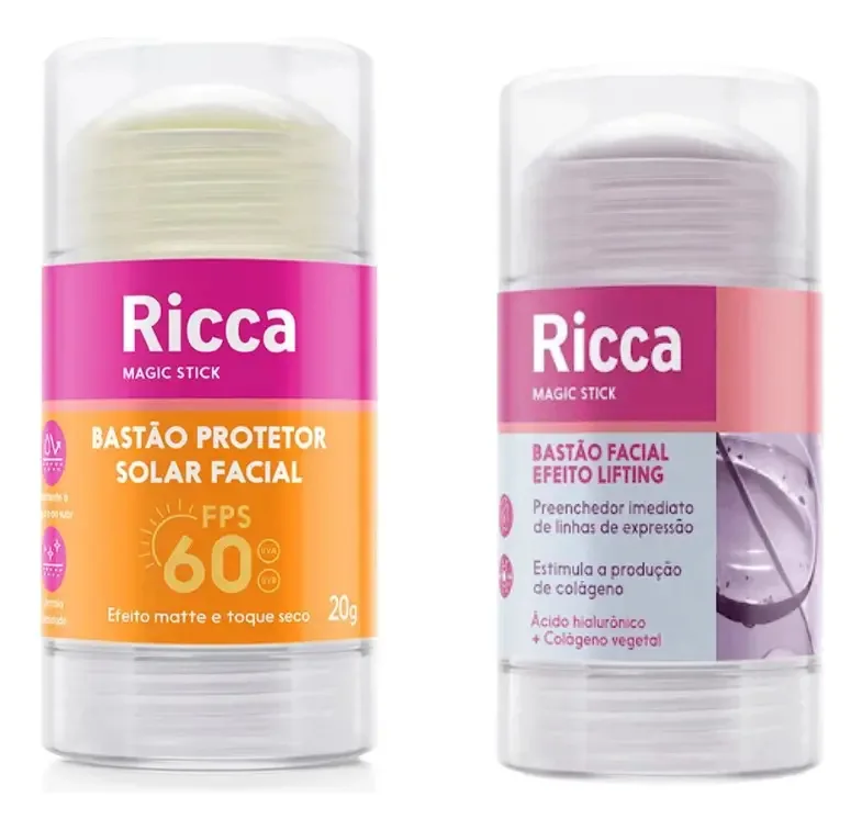 Kit Bastão Protetor Solar Fps60 +bastão Efeito Lifting Ricca
