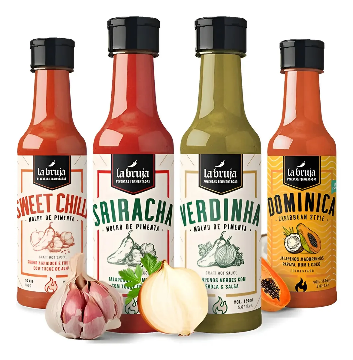 Combo Suaves - 4 Molhos De Pimenta Labruja 150ml