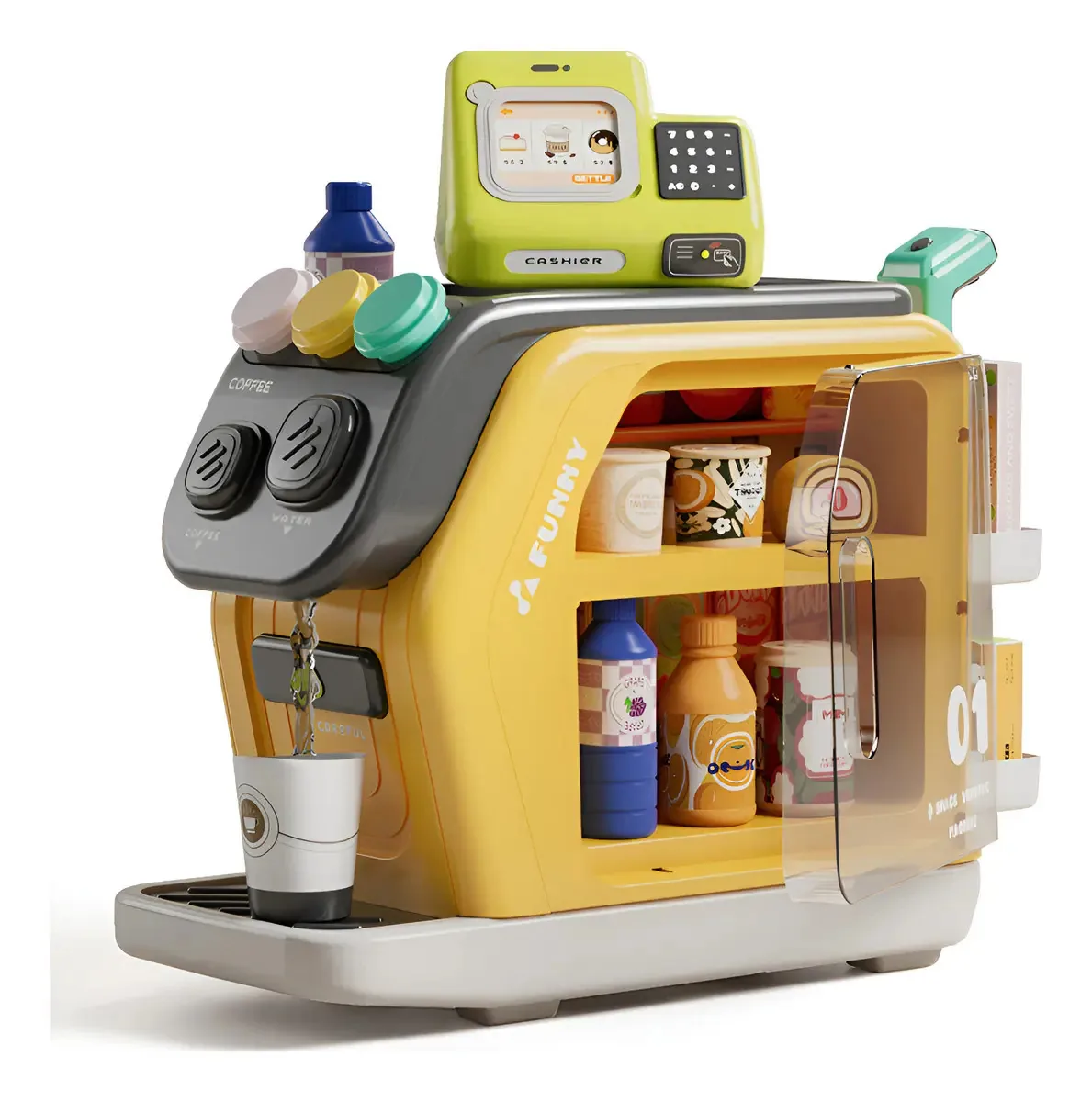 Máquina De Café Infantil Brinquedo Com Caixa Registradora