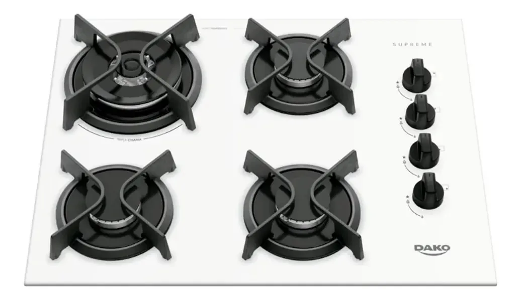Cooktop 4 Bocas Dako Supreme A Gás Branco