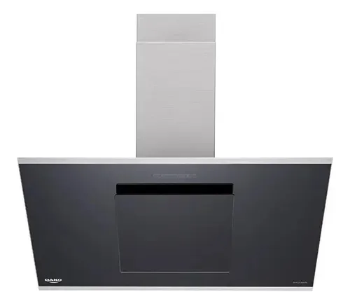 Coifa Parede Inox Painel Vidro Preto Dako Diplomata