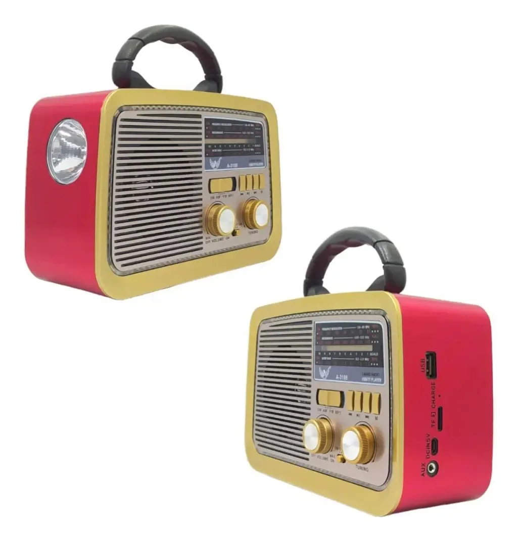 Rádio Portátil A-3188 Vermelho