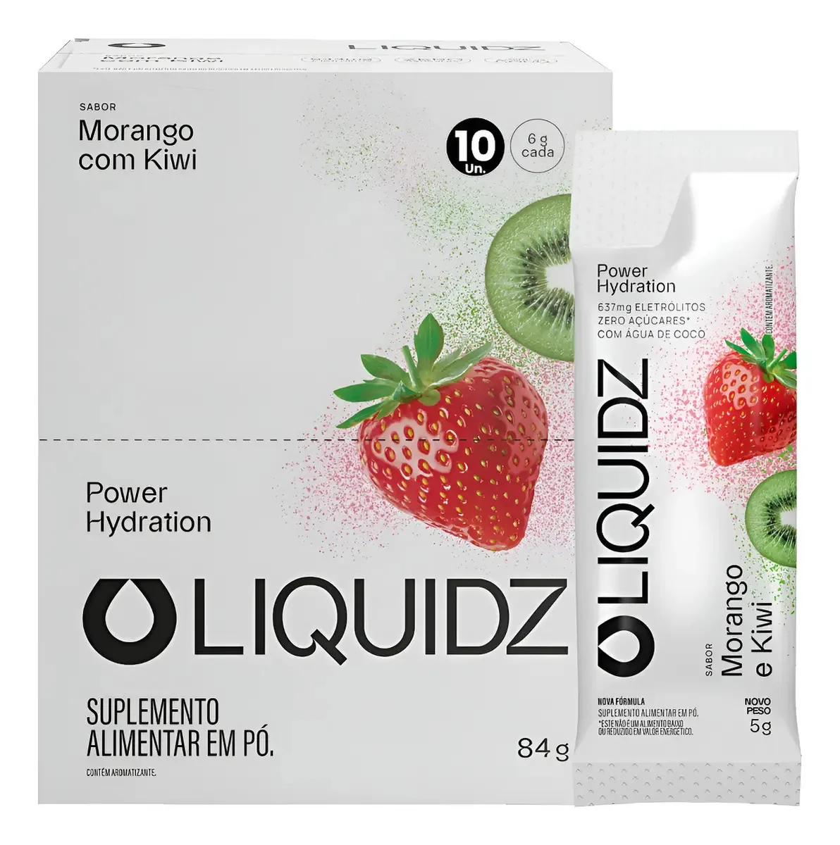 Isotonico Liquidz Sabor Morango C/ Kiwi 10 Saches